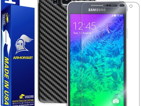 Samsung Galaxy Alpha Screen Protector + Carbon Fiber Skin Cheap