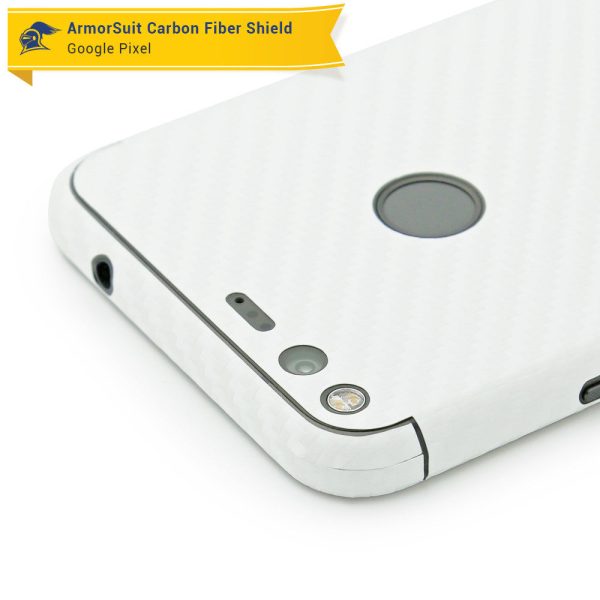 Google Pixel Screen Protector + White Carbon Fiber Skin For Sale