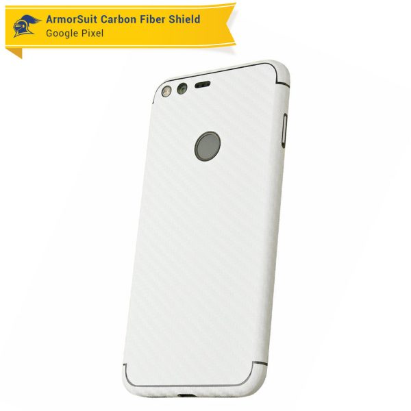 Google Pixel Screen Protector + White Carbon Fiber Skin For Sale