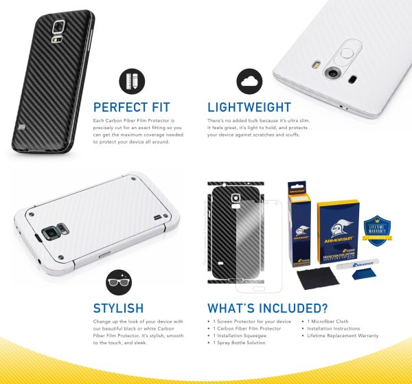 Google Pixel 2 XL Screen Protector + White Carbon Fiber Skin Fashion