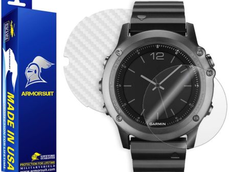 Garmin Fenix 3 Screen Protector + White Carbon Fiber Skin Online