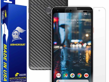 Google Pixel 2 XL Screen Protector + Black Carbon Fiber Skin For Discount