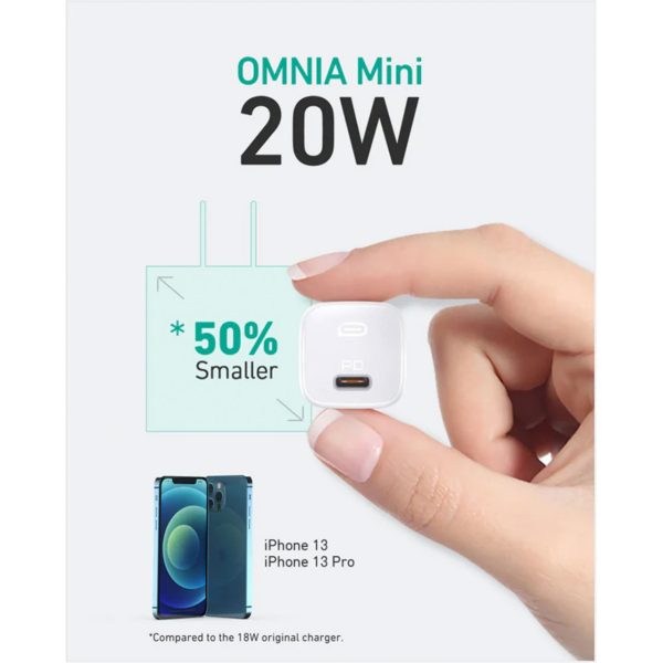 Aukey Omnia Mini 20W USB-C PD Wall Charger PA-B1 - White on Sale