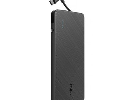 Anker Powercore 10K Mah Power Bank With Built-In USB-C Cable - Black Online Sale