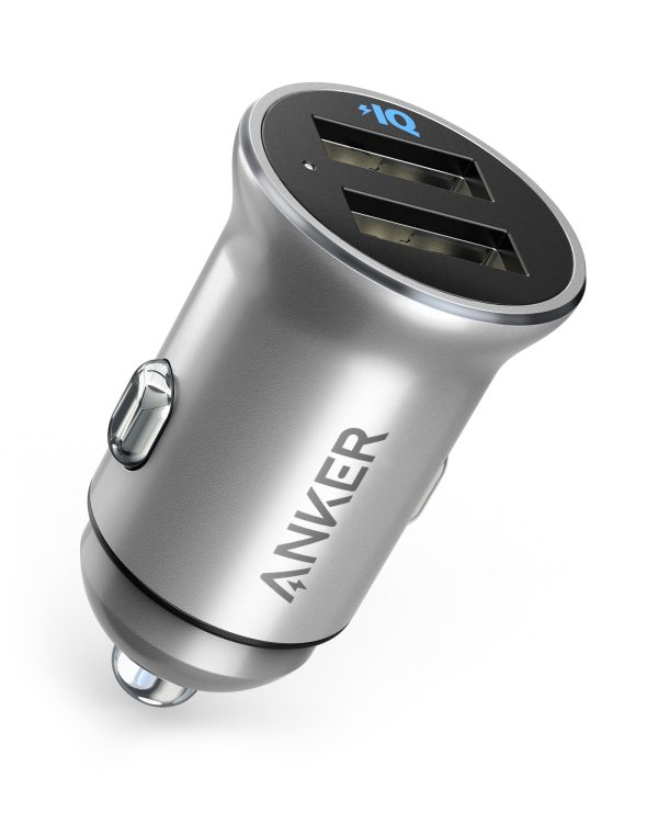 Anker Powerdrive 2 Alloy 24W Vehicle Charger - Silver Online now