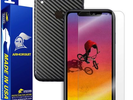 Apple iPhone XR Screen Protector + Carbon Fiber Skin For Discount