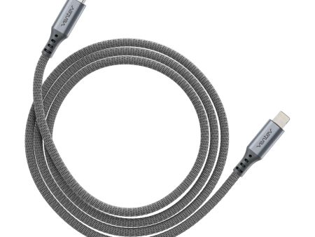 Ventev Chargesync Alloy Type-C To Lightning Cable 4Ft - Steel Gray For Sale