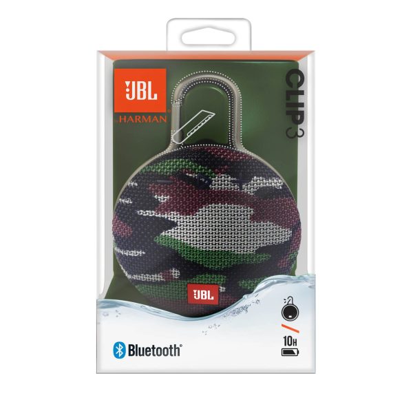 JBL Clip 3 Portable Bluetooth Speaker - Camoflage For Sale