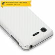 LG Optimus Fuel L34C Screen Protector + White Carbon Fiber Skin Sale