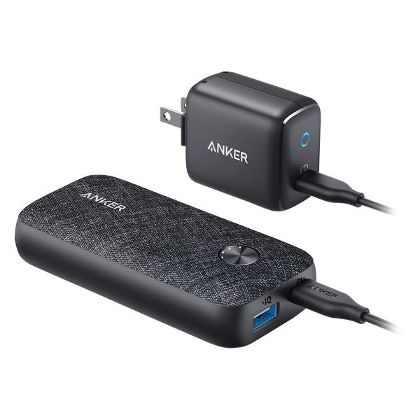 Anker Powercore PD Metro 18W High-Speed Charging Kit (Portble and Wall Charger  Set With USB-C) - Black Fashion