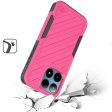 Premium Noble Lined Shockproof Dual Layer Hybrid Case For Boost Summit 5G - Hot Pink Black Discount