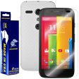 Motorola Moto G (1st Generation) Screen Protector + White Carbon Fiber Film Protector Online