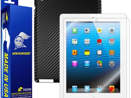 Apple iPad 4 (WiFi + 4G LTE) Screen Protector + Carbon Fiber Film Protector Fashion