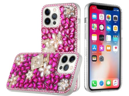 Design Case For iPhone 11 - Pearl Flowers With Perfume Hot Pink - Diamond With Ornaments Wild Flag For Discount