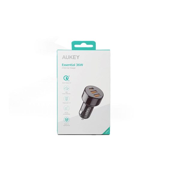 Aukey 36W Dual USB-A USB-C CAR Charger CC-Y16 - Black Discount