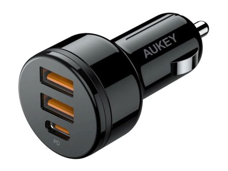 Aukey 36W Dual USB-A USB-C CAR Charger CC-Y16 - Black Discount