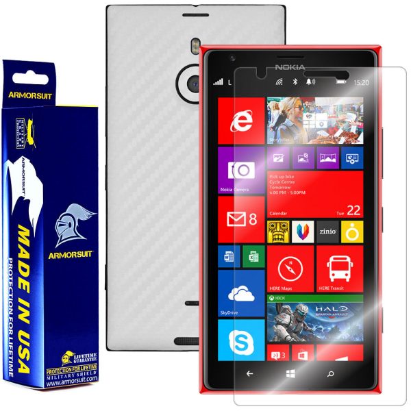 Nokia Lumia 1520 Screen Protector + White Carbon Fiber Film Protector Fashion