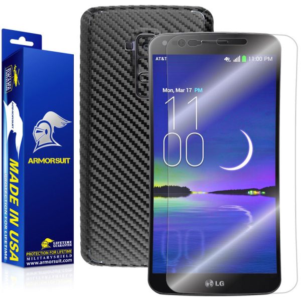 LG G Flex Screen Protector + Black Carbon Fiber Film Protector Hot on Sale