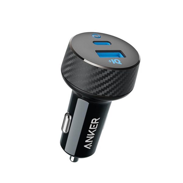 Anker Powerdrive 15W Dual Port USB-A And USB-C Car Charger - Black Gray on Sale