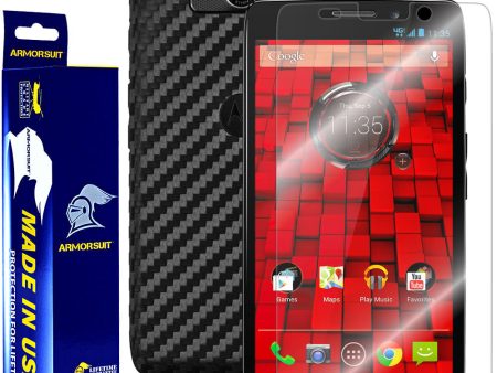 Motorola Droid Ultra Screen Protector + Black Carbon Fiber Film Protector Hot on Sale