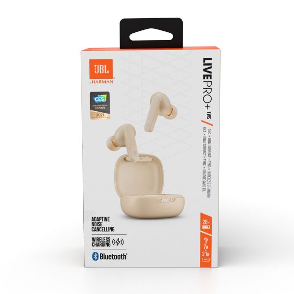 JBL Live Pro Plus True Wireless Noise Cancelling Earbuds - Beige Supply