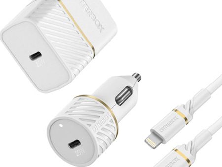 Otterbox 20W Car And Wall Charging Kit W  USB-C To Lightning Cable - Cloud Dust Fashion