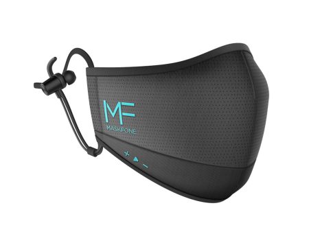 Maskfone (M L) Face Mask With Integrated Bluetooth Headphones - Black For Sale