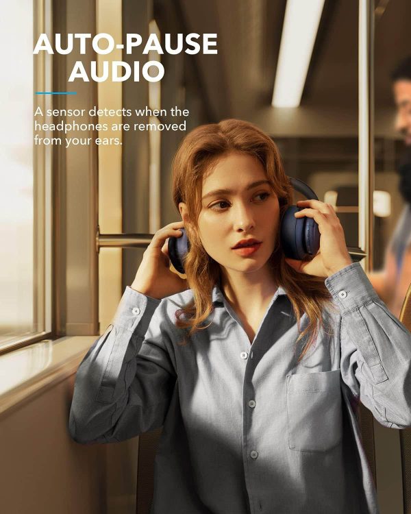 Anker Soundcore Life Tune Pro High Res Wireless Bluetooth Over The Ear Headphones - Blue Fashion