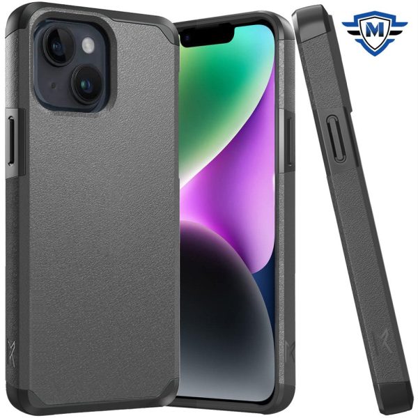 Metkase Tough Strong Shockproof Hybrid Case In Slide-Out Package For iPhone 13 14 - Charcoal Grey on Sale