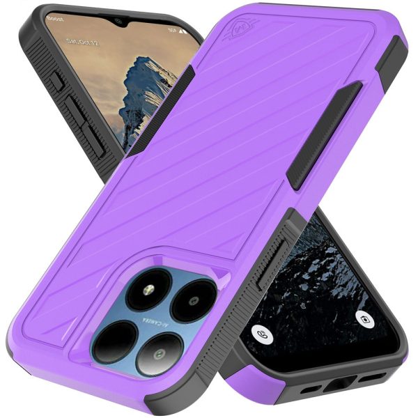 Premium Noble Lined Shockproof Dual Layer Hybrid Case For Boost Summit 5G - Dark Purple Black on Sale