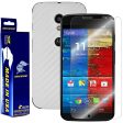 Motorola Moto X (1st Generation) Screen Protector + White Carbon Fiber Film Protector For Sale