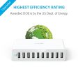 Anker Powerport 60W 10-Port Desktop Charger - White Sale