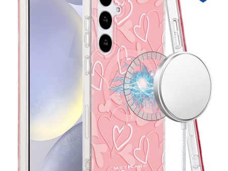 Metkase Double Protection Imd Design Pattern [Magnetic Circle] Premium Case For Samsung Galaxy S24 - Hearts Hot on Sale