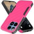 Premium Noble Lined Shockproof Dual Layer Hybrid Case For Boost Summit 5G - Hot Pink Black Discount