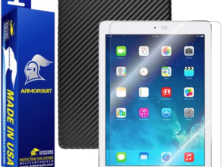 Apple iPad Air Screen Protector + Black Carbon Fiber Film Protector Online now