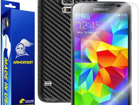 Samsung Galaxy S5 Screen Protector + Carbon Fiber Film Protector Online Hot Sale