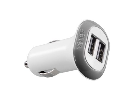 Essentials By Ventev 12W Dash 224 Dual USB A Port Car Charger - White Hot on Sale