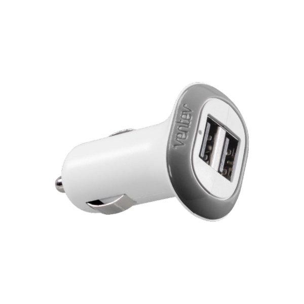 Essentials By Ventev 12W Dash 224 Dual USB A Port Car Charger - White Hot on Sale