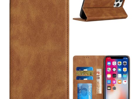 Wallet Case For iPhone 11 - Brown - PU Vegan Leather Card Holder Wild Flag Online Sale