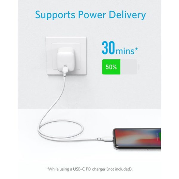 Anker Powerline II 3  USB-C to Lightning Connector - White For Sale