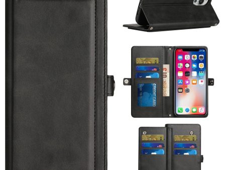 Wallet Case For Samsung A14 5G - Black - PU Vegan Leather Card Holder With Lanyard Wild Flag For Discount