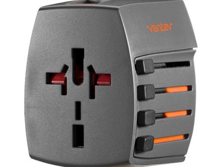 Ventev 12W Global Charginghub 300 Dual USB A Wall Charger And Travel Adapter - Gray Fashion