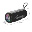 WorryFree WP26 Wireless Portable Waterproof Bluetooth Speaker With Rgb Lights - Black on Sale