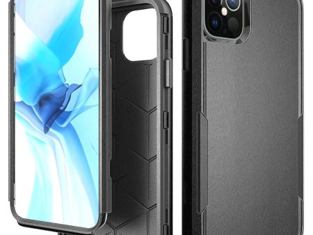 Hybrid Case For iPhone 12 & iPhone 12 Pro - Black - Tough Anti-Slip Hot on Sale