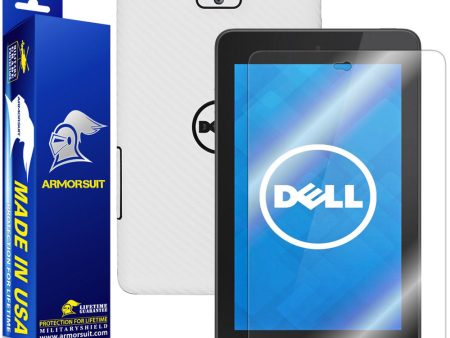 New Dell Venue 7 (2014) Screen Protector + White Carbon Fiber Skin Protector Online Sale