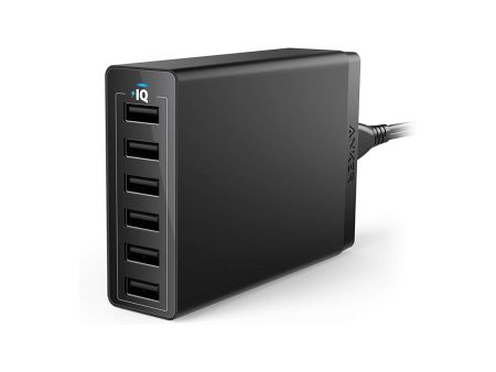 Anker Powerport 60W 6-Port USB-A Charger - Black For Discount