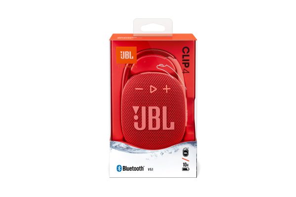 JBL Clip 4 Ultra-Portable Waterproof Speaker - Red Fashion