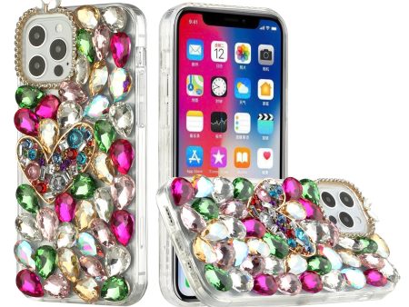 Design Case For iPhone 11 - Colorful Ornaments With Heart - Full Diamond With Ornaments Wild Flag Fashion