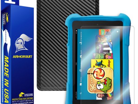 Amazon Fire HD 6 Kids Edition Screen Protector + Black Carbon Fiber Skin Online Hot Sale