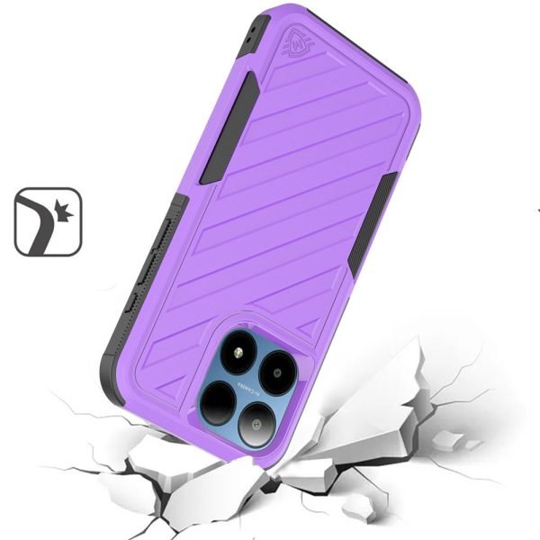 Premium Noble Lined Shockproof Dual Layer Hybrid Case For Boost Summit 5G - Dark Purple Black on Sale